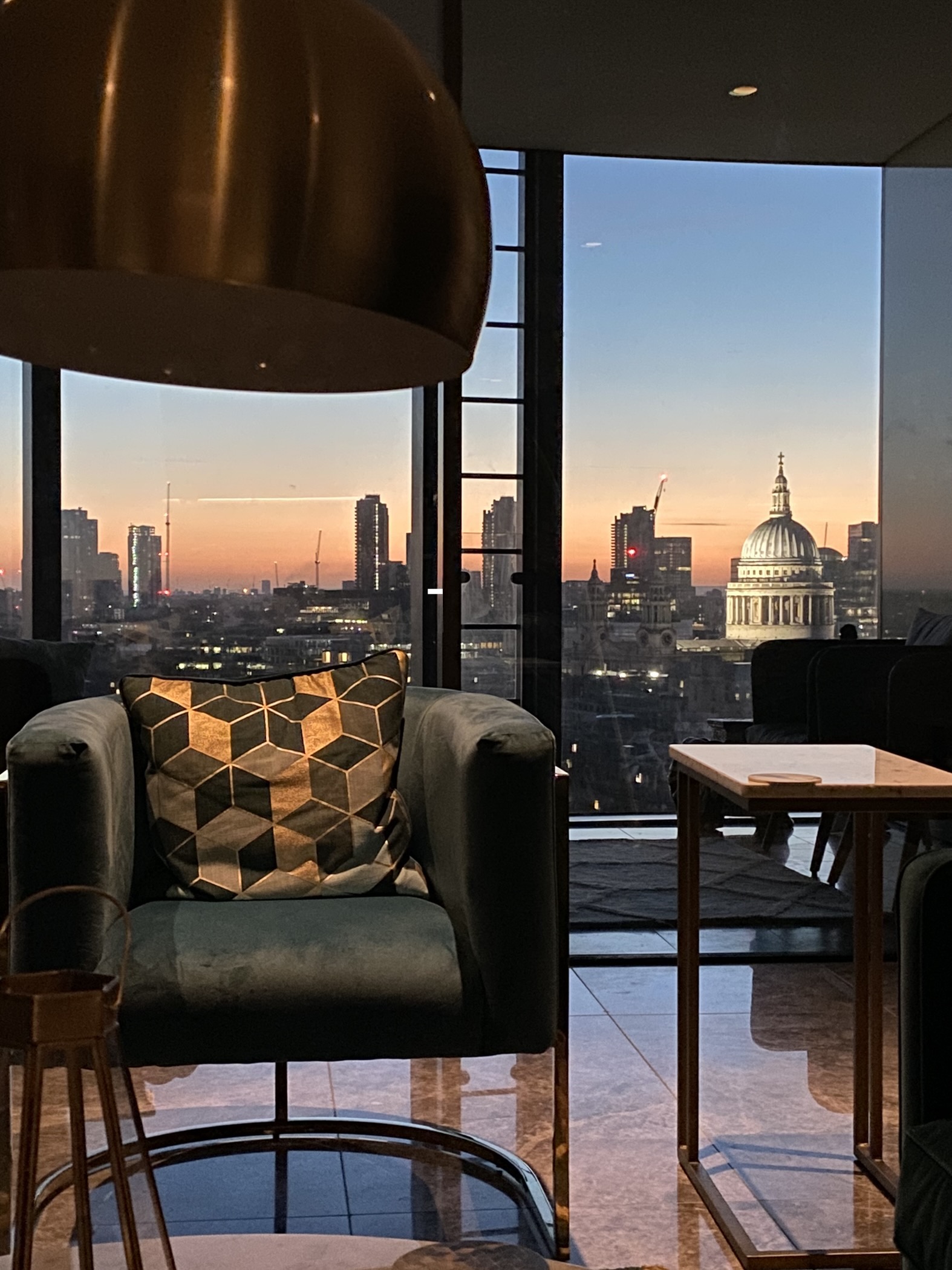 Open-plan living and dining area